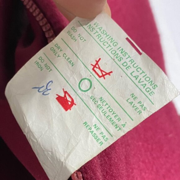 Vintage Kelsey Trail Burgundy Wool Embroidered Zip Front Parka W Fur Trim M - Picture 5 of 16